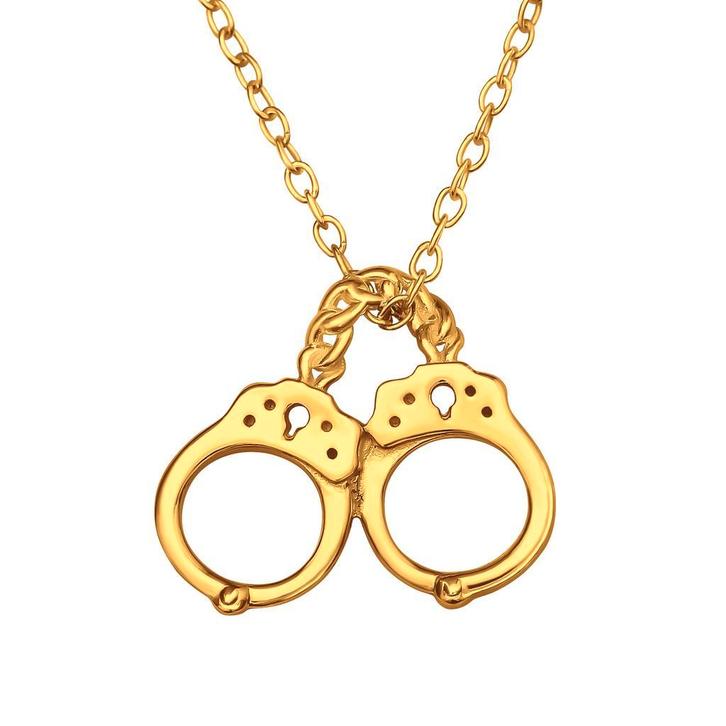 Ketting zilver verguld met handboeien, Sieraden, Tassen en Uiterlijk, Armbanden, Goud, Nieuw, Zilver, Ophalen of Verzenden