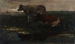 Willem Hendrik van der Nat (1864–1929) - Twee koeien, Antiek en Kunst