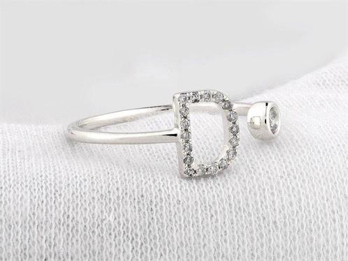 Zonder Minimumprijs - Ring - 14 karaat Witgoud - 0.13ct. tw., Sieraden, Tassen en Uiterlijk, Ringen