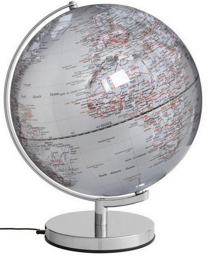 Wereldbol Globe Stellar Light Zilver 30cm, Huis en Inrichting, Woonaccessoires | Wereldbollen