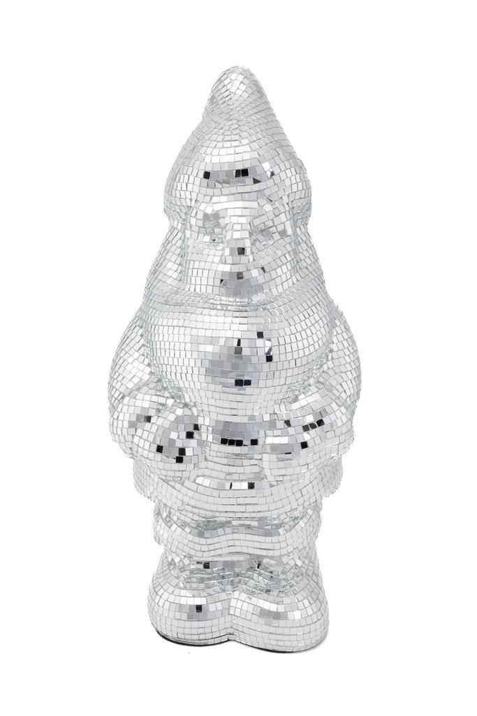 Kabouter 45 cm Spiegeltjes Zilver Tuinkabouter Discobal Pop, Hobby en Vrije tijd, Feestartikelen, Carnaval, Feestartikel, Nieuw