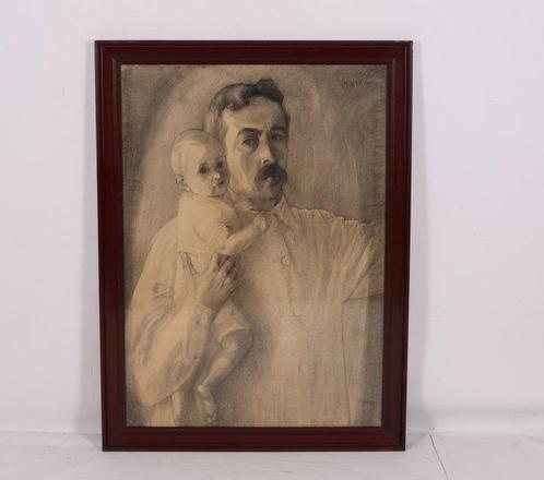 Nicolaas Pieneman (1880-1938) - Vader en kind, Antiek en Kunst, Kunst | Schilderijen | Klassiek