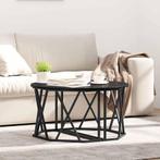 vidaXL Salontafel Zwart Eiken 80 x 80 x 42 cm Engineered, Verzenden, Rond, Nieuw, 50 tot 100 cm