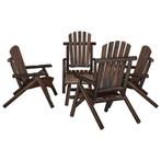 vidaXL 5-delige Loungeset massief vurenhout, Tuin en Terras, Verzenden, Nieuw, Hout, Loungeset