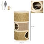 TRUUSK Kattenkrabpaal - 3 niveaus - Klimboom - Sisal en Pluc