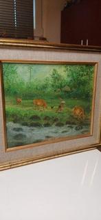 2 Antieke Vintage Schilderijen Indonesië Bali – Dame in, Antiek en Kunst, Kunst | Niet-Westerse kunst