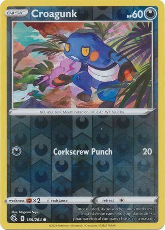 Croagunk 165/264 reverse holo (Fusion Strike), Hobby en Vrije tijd, Verzamelkaartspellen | Pokémon, Losse kaart, Nieuw, Foil, Ophalen of Verzenden