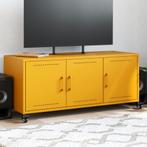 vidaXL Tv-meubel 100,5x39x43,5 cm staal mosterdgeel, Huis en Inrichting, Verzenden, Nieuw, Metaal