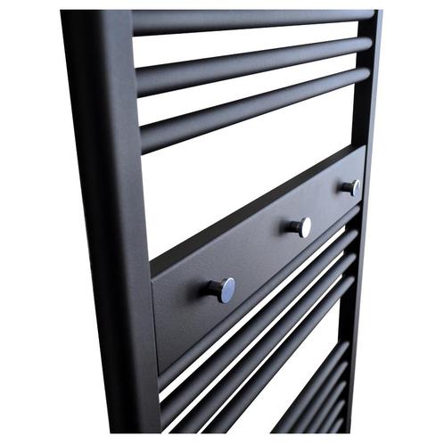 Handdoekhouder Paneel Sanicare 52x9x3 cm Zwart Met 3 Chromen, Doe-het-zelf en Verbouw, Sanitair, Overige typen, Nieuw, Chroom