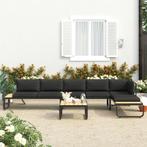 vidaXL 4-delige Tuinhoekbankenset met kussens aluminium en, Tuin en Terras, Verzenden, Nieuw, Overige materialen