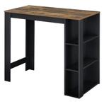 Bartafel Danderyd met 3 planken 120x60x105,5 zwart en houtkl, Huis en Inrichting, Tafels | Eettafels, Verzenden, Nieuw