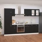 vidaXL 8-delige Keukenkastenset bewerkt hout zwart, Huis en Inrichting, Keuken | Keukenelementen, Verzenden, Nieuw, Zwart