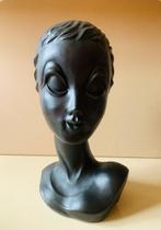 Mannequin - Tête du mannequin Twiggy (en noir) - Plastic, Antiek en Kunst