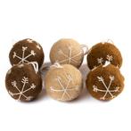 Kerstballen Vilt - Gingerbread Small - Set 6 stuks - 5cm - B, Nieuw, Ophalen of Verzenden