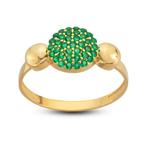 Zonder Minimumprijs - Ring - 14 karaat Geel goud Smaragd, Sieraden, Tassen en Uiterlijk, Ringen, Nieuw