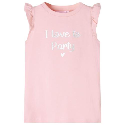 vidaXL Kindershirt met ruches aan de mouwen 128 lichtroze, Kinderen en Baby's, Kinderkleding | Overige, Nieuw, Verzenden