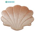 Schelp kussen | Luxe verlours stof | Beige (woonaccessoires), Ophalen of Verzenden, Nieuw