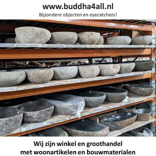 riviersteen waskom, wasbak, stenen wastafel, marmer lavabo