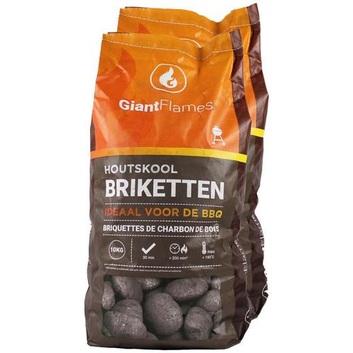 18 x 10kg Giant Flames houtskool briketten, Tuin en Terras, Barbecue-accessoires, Ophalen of Verzenden