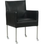 Leren Eetkamerstoelen Zwart, Ophalen of Verzenden, Nieuw, Leer