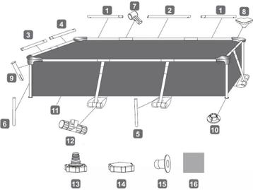 Bestway Steel Pro Zwembad Rechthoekig 2.59 m x 1.70 m x 61 beschikbaar voor biedingen