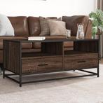 vidaXL Salontafel 100x50x45 cm bewerkt hout en metaal bruin, Huis en Inrichting, Tafels | Salontafels, Verzenden, Nieuw, Overige houtsoorten