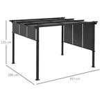 TRUUSK Paviljoen 3,5x3m Pergola Met Zijwand, Terrasoverkappi, Verzenden, Nieuw