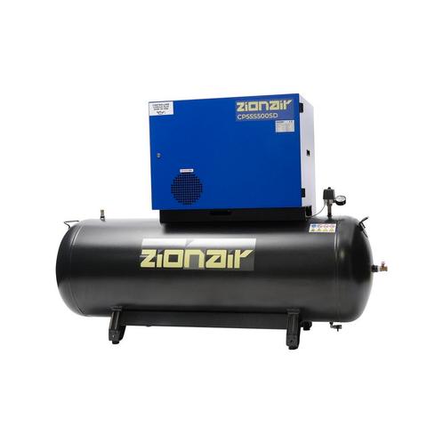 Compressor gedempt 5,5kW 400V 11 bar 500L tank ster-driehoek, Doe-het-zelf en Verbouw, Gereedschap | Lasapparaten, Verzenden