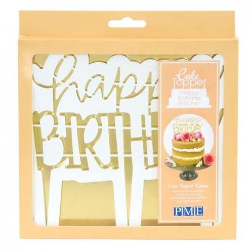 PME Uitsteker voor Taarttopper Goud Happy Birthday Modern**, Hobby en Vrije tijd, Taarten en Cupcakes maken, Nieuw, Verzenden