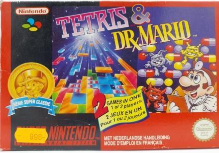 Tetris & Dr Mario Nintendo Classics Compleet Zonder Handl, Spelcomputers en Games, Games | Nintendo Super NES, Gebruikt, Ophalen of Verzenden