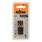 Triton Pozidriv Impact Schroefbits - PZ2 - 50 mm - Set va..., Doe-het-zelf en Verbouw, Gereedschap | Boormachines, Ophalen of Verzenden