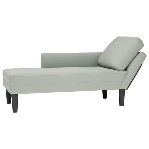 Chaise Longue met Kussen Lichtgrijs | Retourdeal | Comfor..., Huis en Inrichting, Banken | Sofa's en Chaises Longues, Minder dan 150 cm