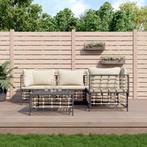 vidaXL 5-delige Loungeset met kussens poly rattan, Verzenden, Nieuw, Rotan, Loungeset