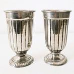 Vaas (2) - Messing - Verzilverde Urn vazen