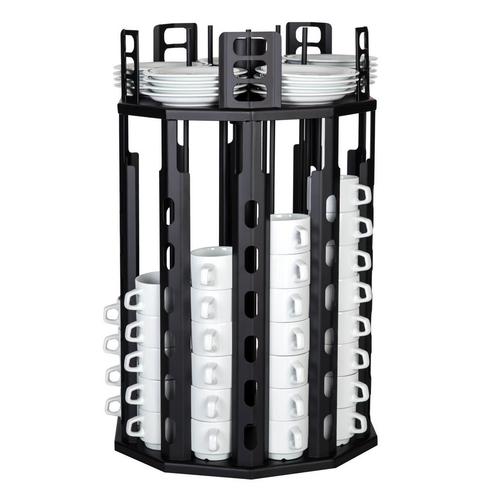 GGM Gastro | Kop & schotel dispenser - Roterend - Zwart |, Huis en Inrichting, Keuken | Bestek, Verzenden