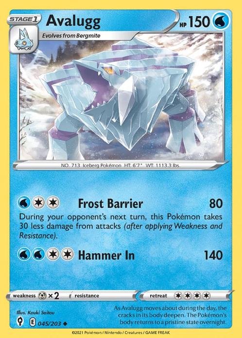 Avalugg 045/203 (Evolving Skies), Hobby en Vrije tijd, Verzamelkaartspellen | Pokémon, Losse kaart, Nieuw, Foil, Ophalen of Verzenden