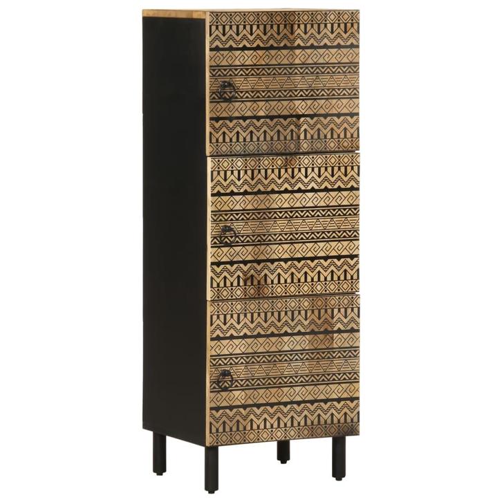 vidaXL Hoge kast 40x33,5x110 cm massief ruw mangohout, Huis en Inrichting, Woonaccessoires | Cd- en Dvd-rekken, Nieuw, Verzenden