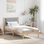 vidaXL Bedframe met Gevoerd Hoofdgedeelte Lichtgrijs 80 x, Verzenden, Nieuw, Bruin, Hout