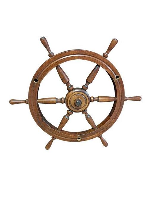 Decorative ship’s wheel - Hout - Roer van het schip, Antiek en Kunst, Curiosa en Brocante