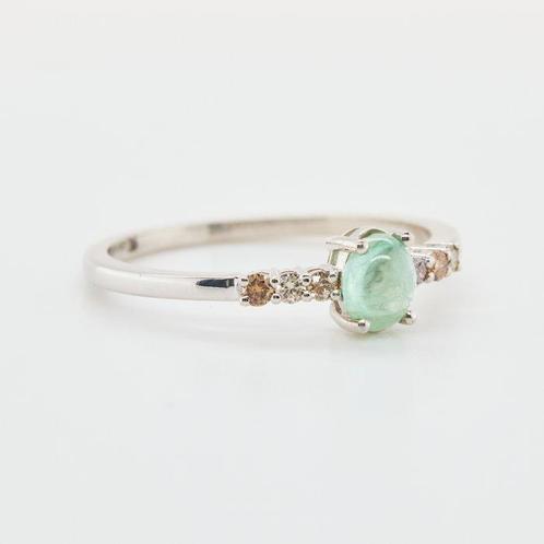 Zonder Minimumprijs - Ring 14 kt. - 0.34ct. tw. Smaragd, Sieraden, Tassen en Uiterlijk, Ringen