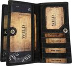 WILD  Portemonnee Dames Leer  Huishoudportemonnee  Harmonica, Sieraden, Tassen en Uiterlijk, Portemonnees, Overige merken, Verzenden