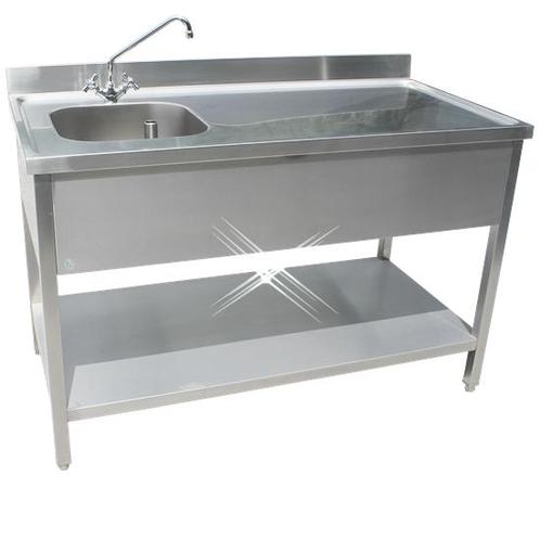 Rvs cheftafel met bodemschap 1900x700x900 mm (spoelbak links, Zakelijke goederen, Horeca | Meubilair en Inrichting, Nieuw in verpakking