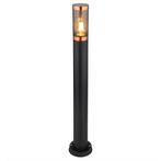Tuinsokkel - Staande buitenlamp - zwart met koper | 80cm, Tuin en Terras, Buitenverlichting, Staande lamp, Led, Nieuw, Ophalen of Verzenden