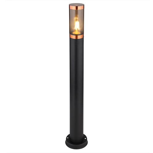 Tuinsokkel - Staande buitenlamp - zwart met koper | 80cm, Tuin en Terras, Buitenverlichting, Bewegingssensor, Waterbestendig, Led