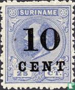 Suriname - Willem III, met opdruk - 1898, Postzegels en Munten, Postzegels | Suriname, Verzenden, Gestempeld