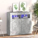 vidaXL Dressoir met LED-verlichting 80x35x75 cm betongrijs, Huis en Inrichting, Verzenden, Nieuw, 50 tot 100 cm, 25 tot 50 cm