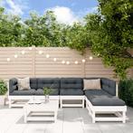 vidaXL 7-delige Loungeset met kussens massief hout wit, Tuin en Terras, Tuinsets en Loungesets, Verzenden, Nieuw, Loungeset, Hout