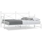 vidaXL Slaapbank met onderschuifbed zonder matras 80x200 cm, Huis en Inrichting, Slaapkamer | Bedden, Eenpersoons, Verzenden, Wit