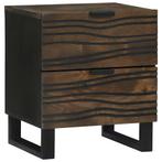 vidaXL Nachtkastje Walnotenhout 40 x 33 x 46 cm massief, Minder dan 45 cm, Verzenden, Nieuw, Minder dan 55 cm