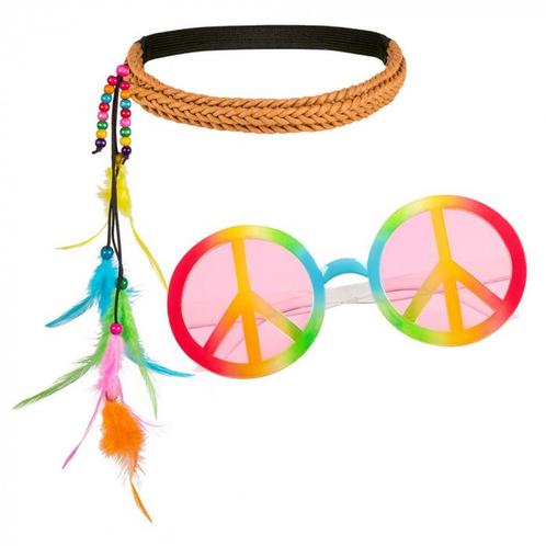Set Hippie Regenboog 2-Delig, Hobby en Vrije tijd, Feestartikelen, Nieuw, Ophalen of Verzenden